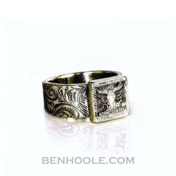 Men's Country and Western Sterling Silver Ring