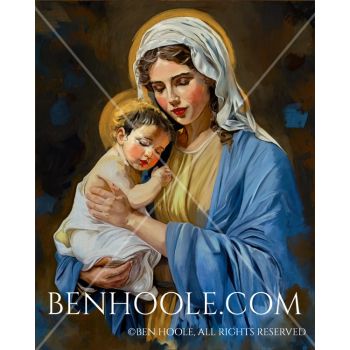 Mother Mary Holding Baby Jesus Wall Art