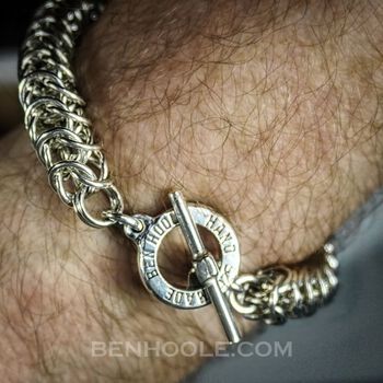 Handmade Silver Toggle Bracelet for Men
