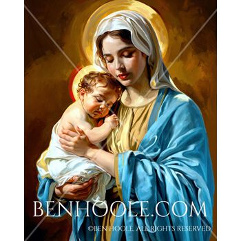 Mother Mary Holding Baby Jesus